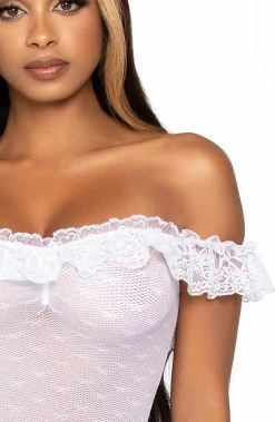 COAXcopenhagen.com White Off The Shoulder Bodysuit - Honey LINGERIE