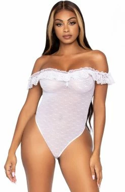 COAXcopenhagen.com White Off The Shoulder Bodysuit - Honey LINGERIE