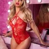 COAXcopenhagen.com Red Bodysuit With Keyhole Cut Out - Can't Blame You LINGERIE