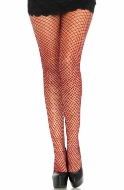COAXcopenhagen2 HOSIERY Burgundy Fishnet Pantyhose
