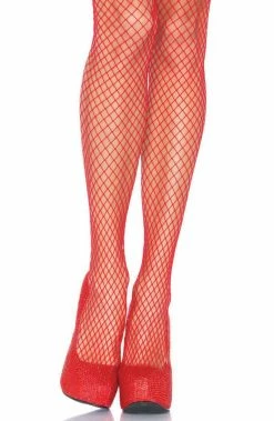 COAXcopenhagen2 HOSIERY Red Fishnet Pantyhose