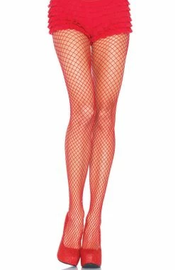 COAXcopenhagen2 HOSIERY Red Fishnet Pantyhose