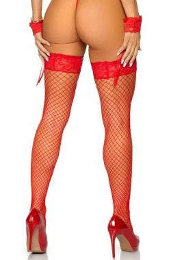 COAXcopenhagen.com HOSIERY Red Industrial Net Stay Ups