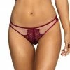 COAXcopenhagen.com Sheer Nude Thong With Burgundy Lace - ETERNITY LINGERIE