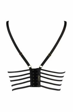 COAXcopenhagen.com LINGERIE Black Wet Look Bra With Glossy Lace - OBSESSION