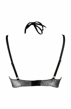 COAXcopenhagen.com Metallic Silver Shelf Bra With Halter Neck - MAGNETIC