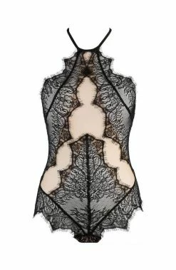 COAXcopenhagen.com Black And See-through Lace Bodysuit - DECADENCE