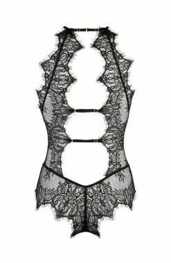 COAXcopenhagen.com Black And See-through Lace Bodysuit - DECADENCE