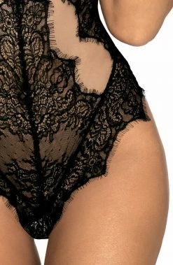 COAXcopenhagen.com Black And See-through Lace Bodysuit - DECADENCE