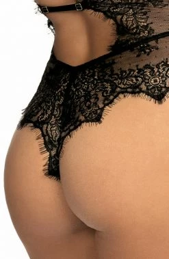 COAXcopenhagen.com Black And See-through Lace Bodysuit - DECADENCE
