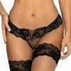 COAXcopenhagen.com Black And Beige Lace String Panty - ENCHANTING LINGERIE