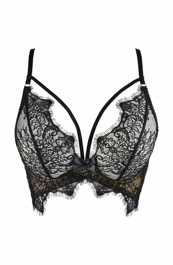 COAXcopenhagen.com LINGERIE Black Bustier Bra With Multi Cage-straps - INTENSE