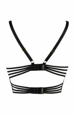 COAXcopenhagen.com LINGERIE Black Bustier Bra With Multi Cage-straps - INTENSE