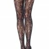 COAXcopenhagen.com Black Floral Pantyhose