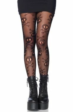COAXcopenhagen2 HOSIERY Black Pantyhose With Skulls