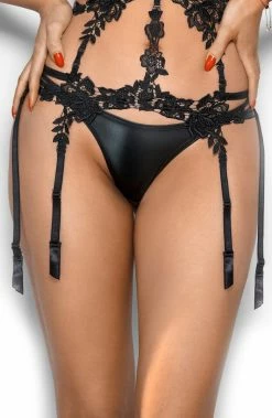 COAXcopenhagen2 Black Wet Look Thong - APHRODISIAC LINGERIE
