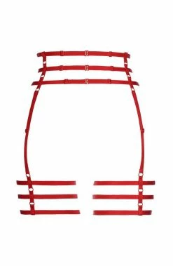 COAXcopenhagen2 LINGERIE Red Harness Garter Belt - APPEALING