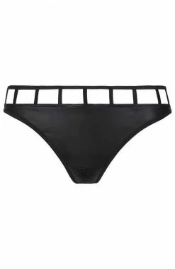 COAXcopenhagen2 Black Wet Look Thong - AROUSING LINGERIE