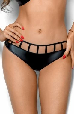 COAXcopenhagen2 Black Wet Look Thong - AROUSING LINGERIE