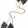 COAXcopenhagen.com Body Jewelry Black Metallic Cuffs With Gold Chain