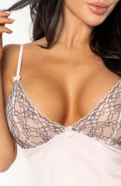 COAXcopenhagen.com Pink Sleepwear Set With Lace - Isolde LINGERIE