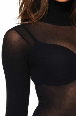 COAXcopenhagen2 Black Mesh Bodysuit - Basic Black