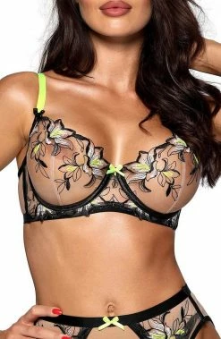 COAXcopenhagen.com Bra With Neon Yellow Contrast - Sensual Escapade