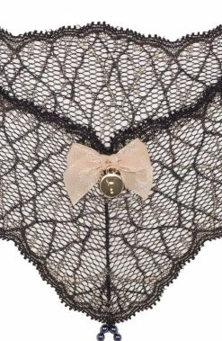 COAXcopenhagen.com Black Double Pearl String - Sydney Dark Double