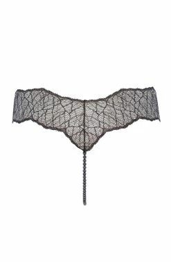 COAXcopenhagen.com Black Single Pearl String - Sydney Dark Single Crotchless