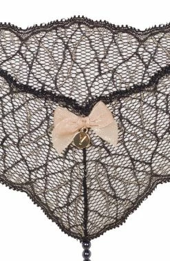 COAXcopenhagen.com Black Single Pearl String - Sydney Dark Single Crotchless