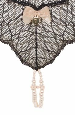 COAXcopenhagen.com Black Double Pearl String - Sydney Double