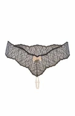 COAXcopenhagen.com Black Double Pearl String - Sydney Double