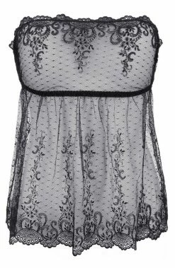 COAXcopenhagen.com Strapless Black Babydoll Chemise & String - ADORATION