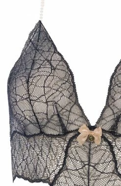 COAXcopenhagen.com LINGERIE Black Bodysuit With Double Pearl String - Sydney Body Double