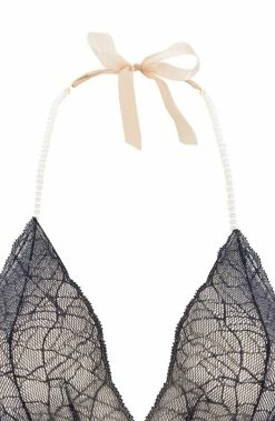 COAXcopenhagen.com Black Bodysuit With Single Pearl String - Sydney Body Single