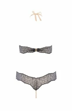 COAXcopenhagen.com Black Bodysuit With Single Pearl String - Sydney Body Single