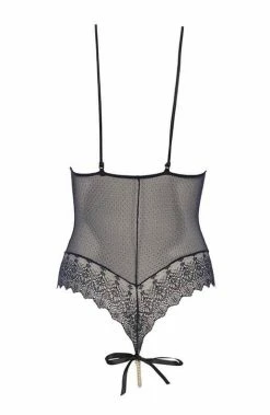 COAXcopenhagen.com Black Bodysuit With Pearl String - Geneva Body