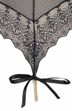 COAXcopenhagen.com Black Bodysuit With Pearl String - Geneva Body