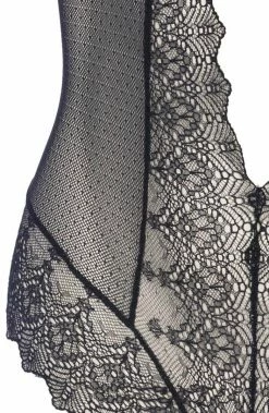 COAXcopenhagen.com Black Bodysuit With Pearl String - Geneva Body