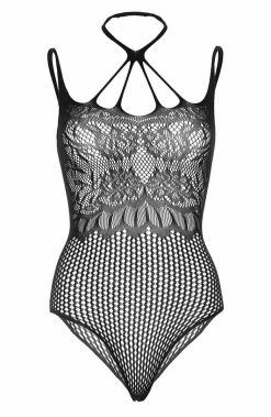 COAXcopenhagen.com LINGERIE Black Halter Bodysuit - Just A Crush