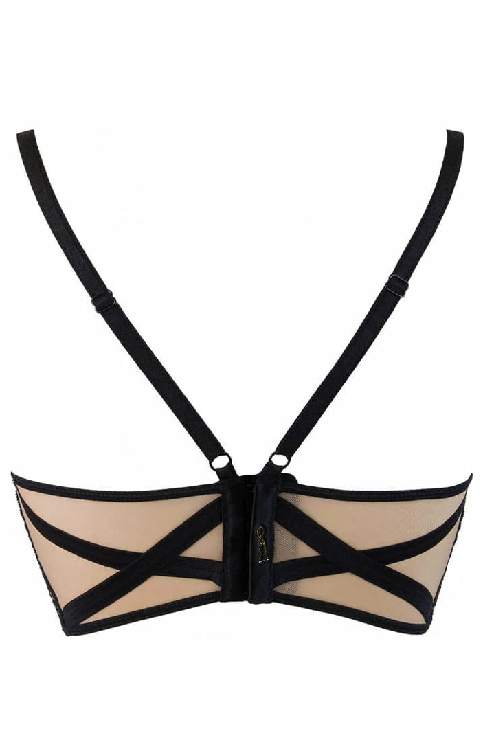 COAXcopenhagen.com LINGERIE Black Criss-cross Bustier Bra - REVERENCE