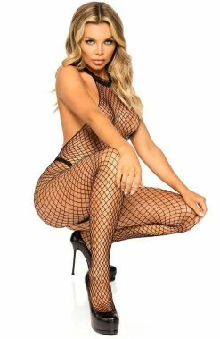 COAXcopenhagen.com LINGERIE Black Industrial Net Bodystocking - Back To Black