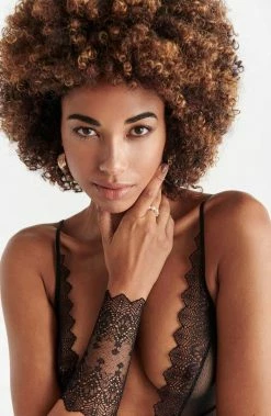 COAXcopenhagen.com Black Glove With Stimulating Pearls - Geneva Glove LINGERIE