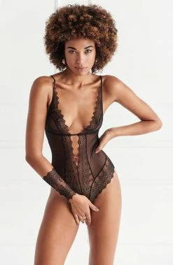 COAXcopenhagen.com Black Glove With Stimulating Pearls - Geneva Glove LINGERIE