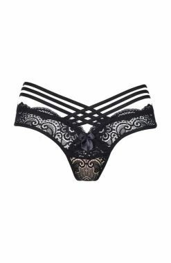 COAXcopenhagen.com Black Cage-strap String Panty - FLIRTATIOUS LINGERIE