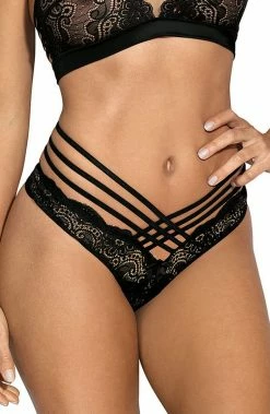 COAXcopenhagen.com Black Cage-strap String Panty - FLIRTATIOUS LINGERIE