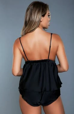 COAXcopenhagen.com Black Satin Camisole Set - Midnight Seduction LINGERIE