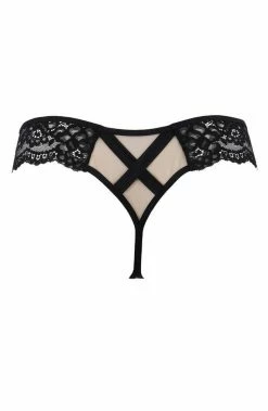COAXcopenhagen.com LINGERIE Black Criss-cross Thong - REVERENCE