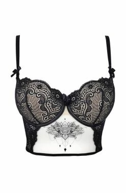 COAXcopenhagen.com Black Lace Bustier Bra - LURE