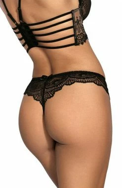 COAXcopenhagen.com See-through String Panty With Black Lace - PERSUADE LINGERIE